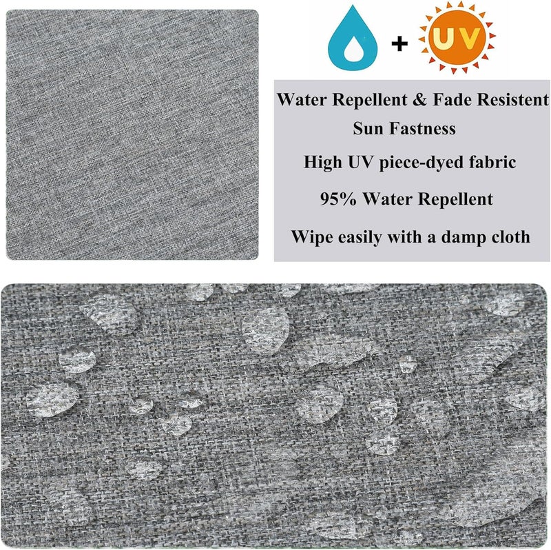FUNHOME Outdoor Chair Cushion Covers 20x18x4 Inch, No Insert! Water-Resistant Patio Cushion Slipcovers with Zipper, Replacement Cushion Covers for Outdoor Furniture,4 Pack, Grey(Covers ONLY) - Image 5